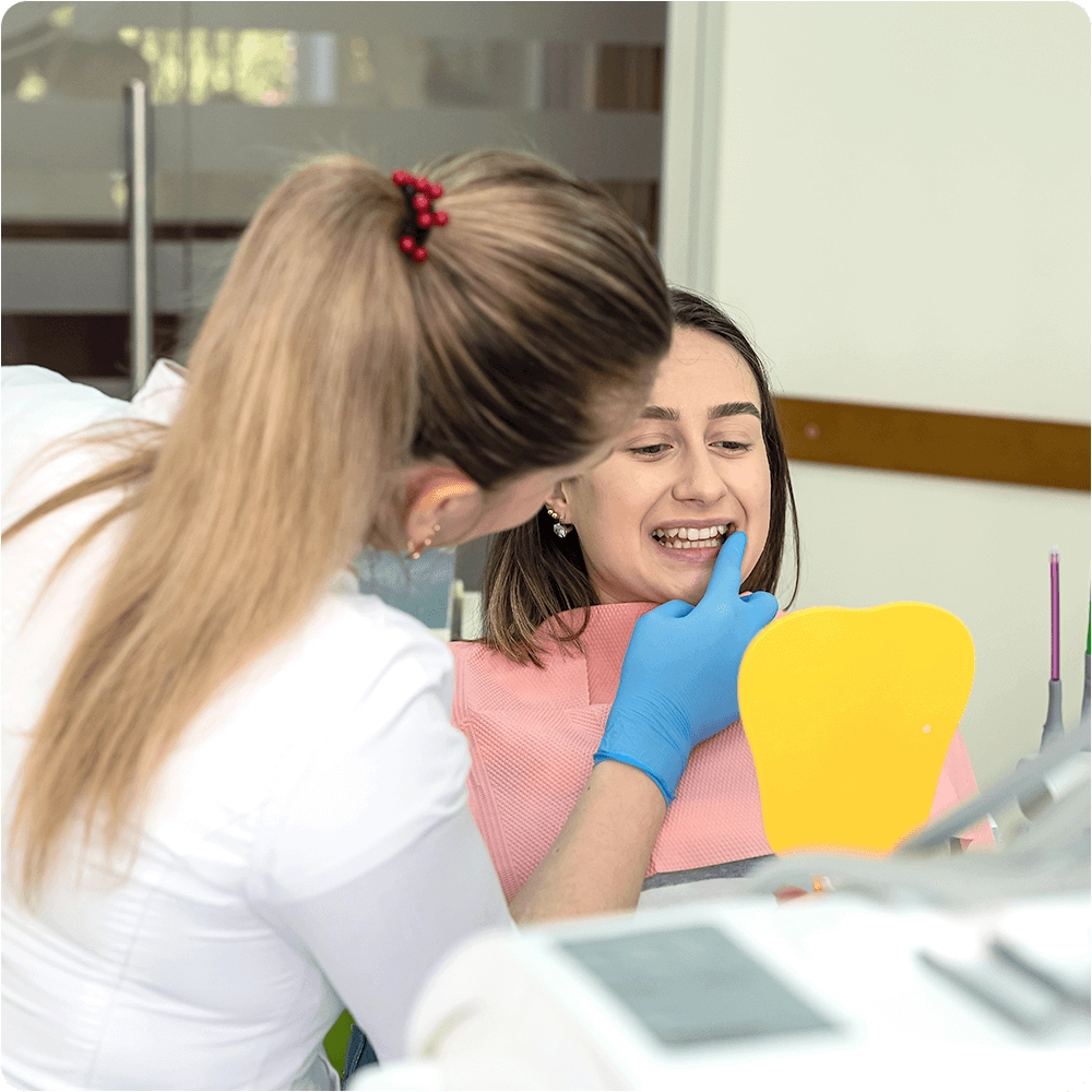 Dentist explaining what the patient has